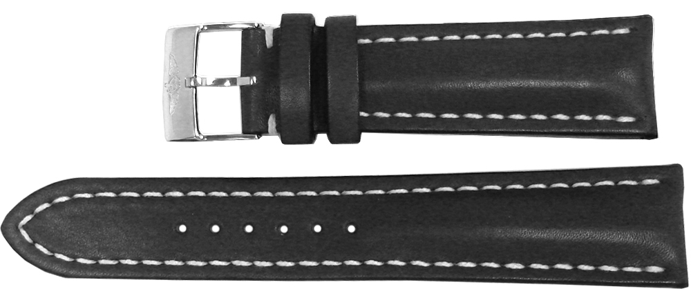 Breitling Black Leather Strap with Tang Buckle