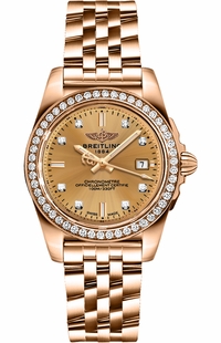 Breitling Galactic 32 Sleek Edition Solid Gold Diamond Women's Watch H7133053/H550-792H