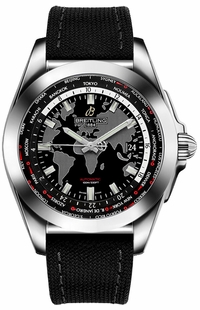 Breitling Galactic Unitime Black Canvas Men's Watch WB3510U4/BD94-103W