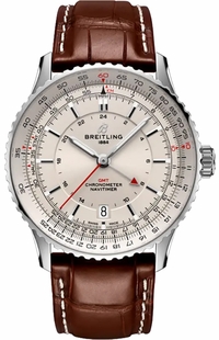Breitling Navitimer Automatic GMT 41 Silver Dial Men's Watch  A32310211G1P1