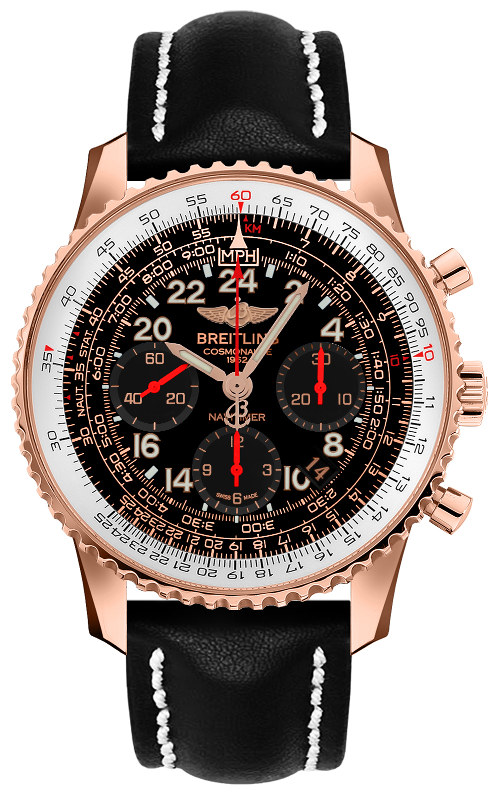 BREITLING 時計ケース ブラウン ゴールドケースを身に纏ったブライトリング渾身のラグスポモデル