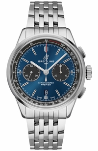 Breitling Premier B01 Chronograph 42 Blue Dial Steel Men's Watch AB0118A61C1A1