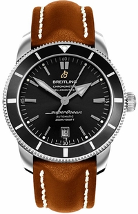 Breitling Superocean Heritage II 46 Black Dial Brown Leather Men's Watch AB202012/BF74-444X