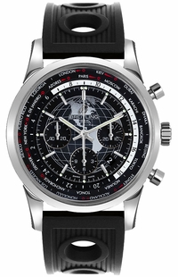 Breitling Transocean Chronograph Unitime Black Dial Men's Watch AB0510U4/BE84-201S