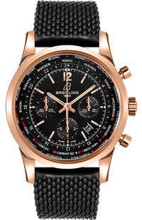 Breitling Transocean Unitime Pilot 18k Rose Gold Men's Watch RB0510U5/BC39-256S