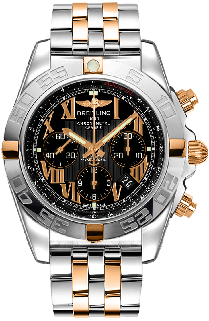 IB011012/B957 Breitling Chronomat 44 Black Chronograph Steel Mens 