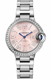 Cartier Ballon Bleu Pink Roman Dial Ladies Watch W4BB0037