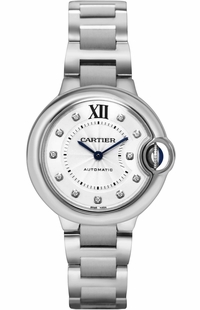 Cartier Ballon Bleu Steel Diamond Women's Watch WE902074
