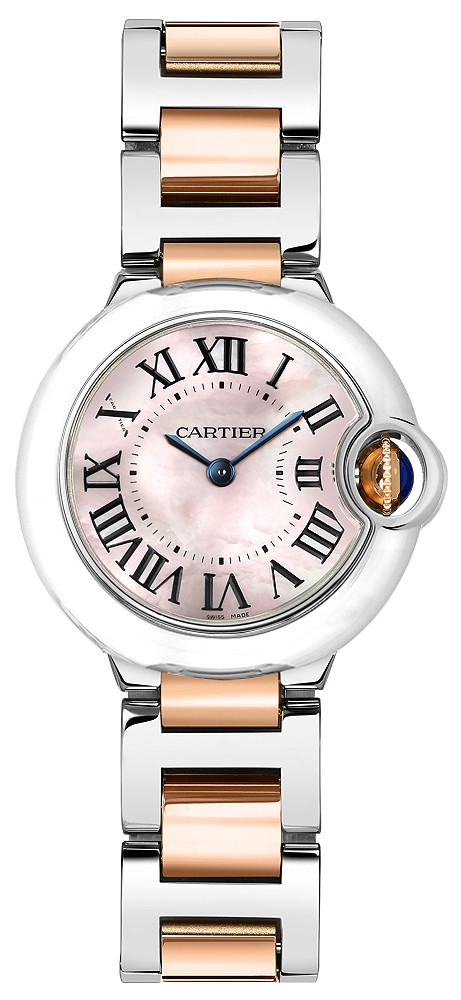 カルティエ Cartier バロンブルー SM 28mm コンビ W6920034 レディース 腕時計 ピンクシェル PG クォーツ ballon bleu 90275662 カルティエ Cartier バロンブルー SM 28mm コンビ W6920034 レディース