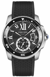 Cartier Calibre de Cartier Automatic Diver Black Dial Men's Watch W7100056