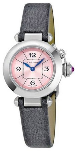 W3140026 Cartier Womens Pasha Pink Dial Stainless Steel Case Satin 