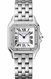 Cartier Panthere De Cartier Stainless Steel Diamonds Women's Watch W4PN0018