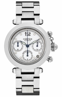 Cartier Pasha Men's Watch Midsize White Dial Watch W31039M7
