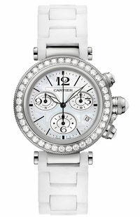 Cartier Pasha Seatimer White Gold Women's Watch WJ130003