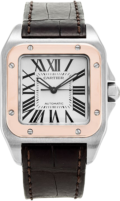AIG　カルティエ CARTIER W20107X7 W20107X7 - 18K Rose Gold Stainless Steel - Santos 100 Medium
