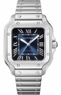 Cartier Santos De Cartier Medium Blue Dial Women's Watch WSSA0063