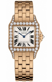 Cartier Santos Demoiselle 18k Rose Gold Women's Watch WF9007Z8