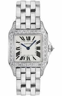 Cartier Santos Demoiselle Solid 18k White Gold Women's Watch WF9004Y8