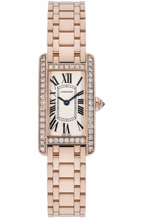 Cartier Tank Americaine Solid 18k Rose Gold Women's Watch WB7079M5