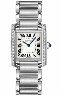 Cartier Tank Francaise Diamond Stainless Steel Women's Watch W4TA0009