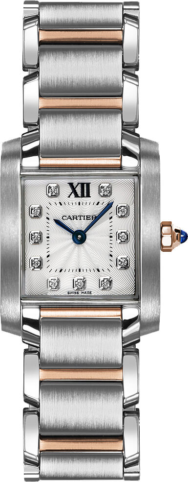 WE110004 Small Tank Francaise - Two Tone Rose Gold Diamonds display picture 1