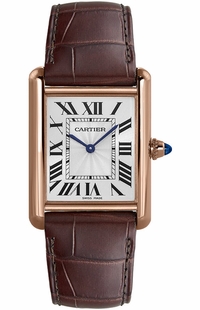 Cartier Tank Louis 18k Solid Gold Brown Leather Women's Watch WGTA0011