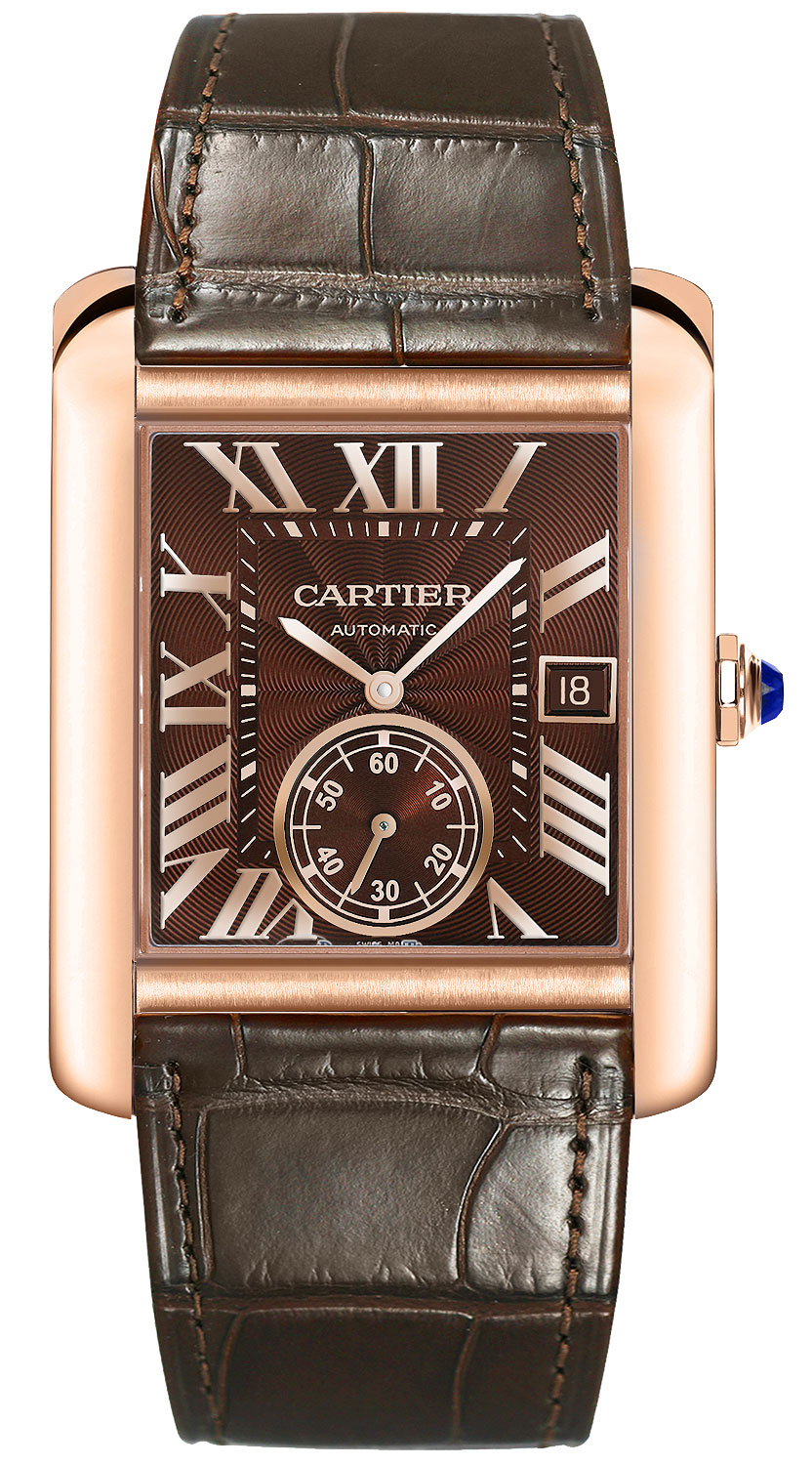 W5330002 Cartier Tank MC 18K Rose Gold Brown Dial Leather Strap