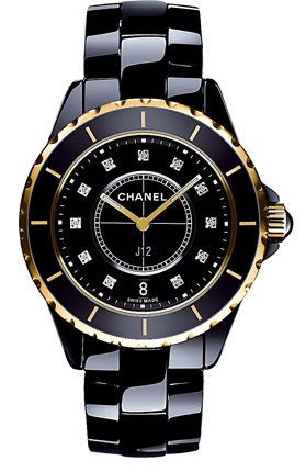 H2544 Chanel Ceramic Black Dial Ladies Quartz Watch.