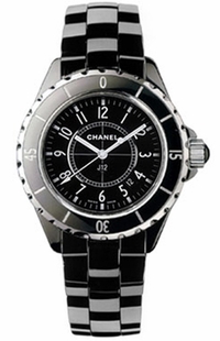 Chanel J12 Quartz Black Ceramic Women's Watch H0682