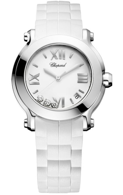 278475-3016 Chopard Happy Sport Womens Steel White Diamond
