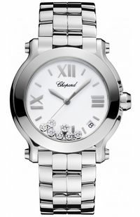 Chopard Happy Sport White Dial Diamonds Women's Watch 8475