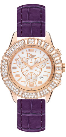 CD114370A005 Christian Dior Christal White Dial Ladies Quartz Watch.