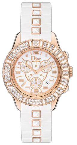 CD114370R001 Christian Dior Christal White Dial Ladies Quartz Watch.