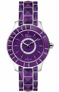 Christian Dior Christal Purple & Diamond Dial Women's Fashion Watch CD143112M001