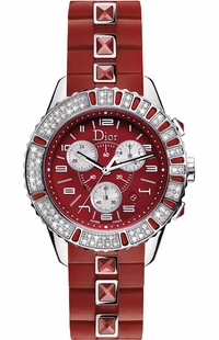 Christian Dior Christal Red Dial & Diamond Women's Luxury Watch CD11431BR001