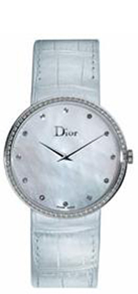 稀少 Dior(ディオール) La D De Diamond Dior Ladies Watch CD043113M001 La D De Dior Silver Diamond Dial Stainless