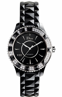 Christian Dior VIII Diamond Black Ceramic Women's Watch CD1235E0C001