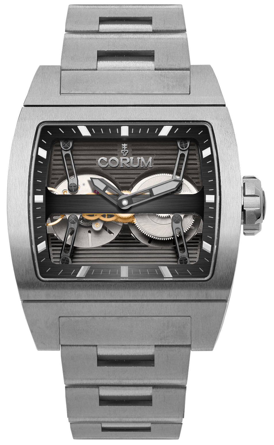 207.201.04/V250 0000 Corum Ti-Bridge Dual Winder Titanium Men's