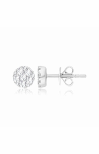Diamond Cluster Earrings, 0.51 Carat on 14k White Gold ESV153W