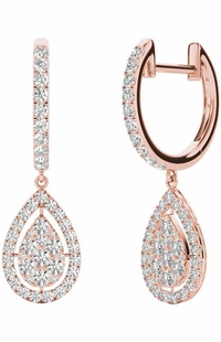 Diamond Earrings, 1.0 Carat Diamonds on Solid 18k Rose Gold E20239R