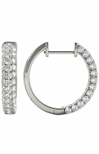 Diamond Earrings, 1.04 Carat Round Diamonds on 18k White Gold E21975W