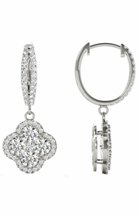 Diamond Earrings, 1.07 Carat Diamonds on Solid 18k White Gold E21973W