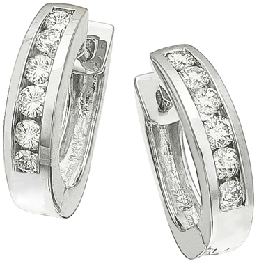 Discounted 14k White Gold Round Diamonds Ladies Earrings - Technical View