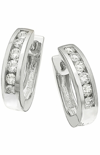 Diamond Earrings,  .38 Carat Round Diamonds on 14K White Gold
