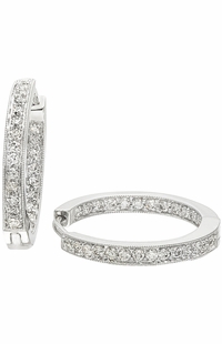 Diamond Earrings,  .51 Carat Round Diamonds on 18K White Gold