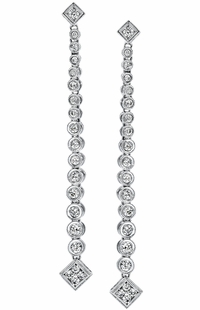 Diamond Earrings,  .57 Carat Round Diamonds on 18K White Gold