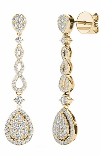 Diamond Earrings, .58 Carat Diamonds on Solid 18k Yellow Gold E20251Y