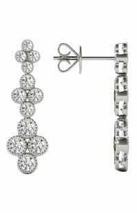 Diamond Earrings, .59 Carat Diamonds on Solid 18k White Gold E21976W
