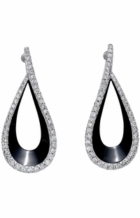 Diamond Earrings,  .75 Carat Diamonds on 14K White Gold with Black Rhodium