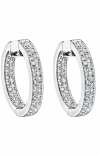 Diamond Earrings,  .90 Carat Round Diamonds on 18K White Gold